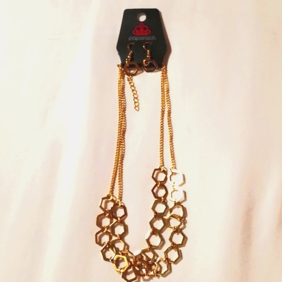 🔻Rose Gold Double Strand Necklace and Earrings Set - Picture 1 of 2